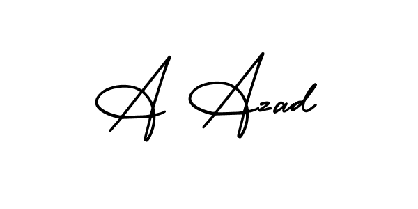 Create a beautiful signature design for name A Azad. With this signature (AmerikaSignatureDemo-Regular) fonts, you can make a handwritten signature for free. A Azad signature style 3 images and pictures png