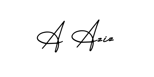 Create a beautiful signature design for name A Aziz. With this signature (AmerikaSignatureDemo-Regular) fonts, you can make a handwritten signature for free. A Aziz signature style 3 images and pictures png