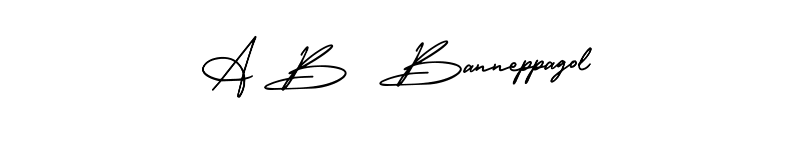 How to make A B  Banneppagol name signature. Use AmerikaSignatureDemo-Regular style for creating short signs online. This is the latest handwritten sign. A B  Banneppagol signature style 3 images and pictures png