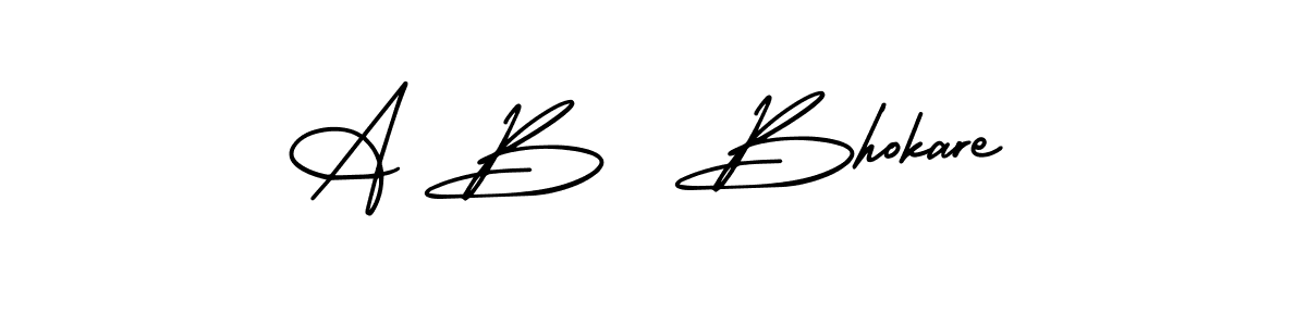 Also we have A B  Bhokare name is the best signature style. Create professional handwritten signature collection using AmerikaSignatureDemo-Regular autograph style. A B  Bhokare signature style 3 images and pictures png