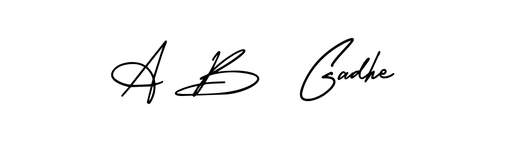 A B  Gadhe stylish signature style. Best Handwritten Sign (AmerikaSignatureDemo-Regular) for my name. Handwritten Signature Collection Ideas for my name A B  Gadhe. A B  Gadhe signature style 3 images and pictures png