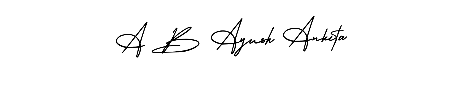 Design your own signature with our free online signature maker. With this signature software, you can create a handwritten (AmerikaSignatureDemo-Regular) signature for name A B Ayush Ankita. A B Ayush Ankita signature style 3 images and pictures png