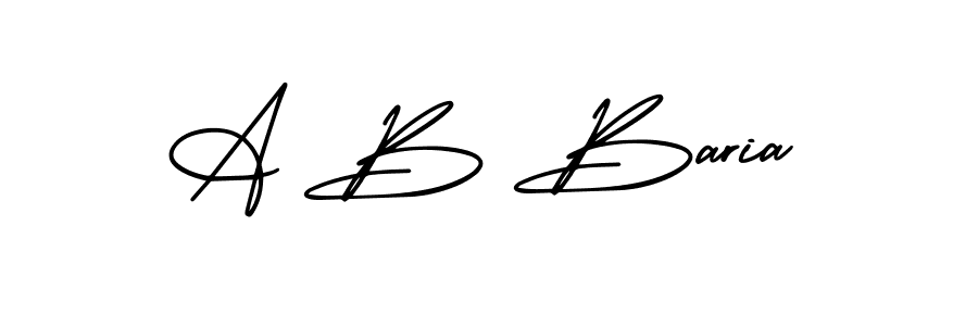 You should practise on your own different ways (AmerikaSignatureDemo-Regular) to write your name (A B Baria) in signature. don't let someone else do it for you. A B Baria signature style 3 images and pictures png