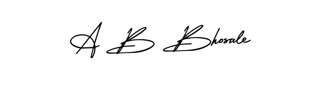 How to make A B Bhosale name signature. Use AmerikaSignatureDemo-Regular style for creating short signs online. This is the latest handwritten sign. A B Bhosale signature style 3 images and pictures png