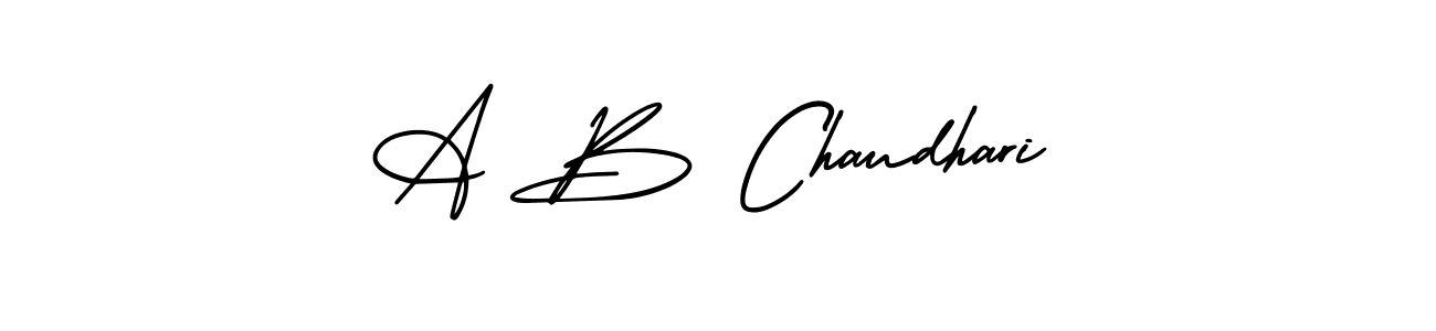 The best way (AmerikaSignatureDemo-Regular) to make a short signature is to pick only two or three words in your name. The name A B Chaudhari include a total of six letters. For converting this name. A B Chaudhari signature style 3 images and pictures png