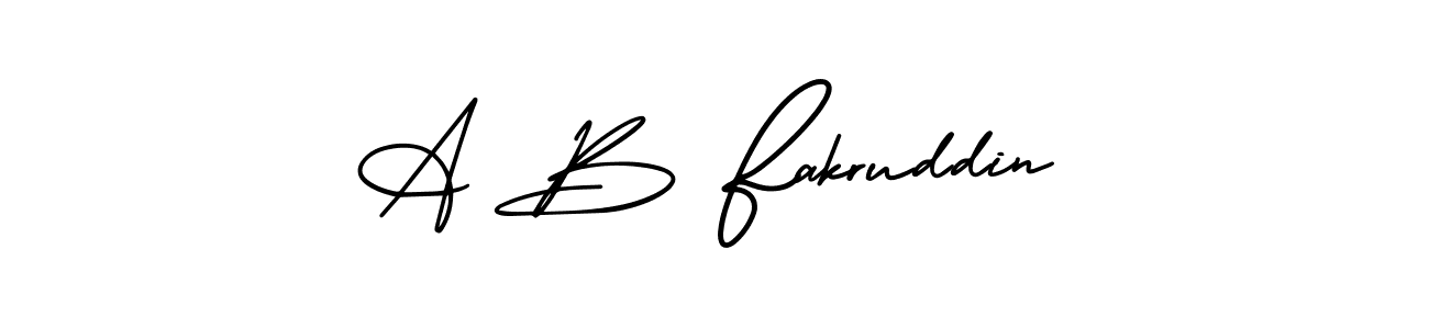 Design your own signature with our free online signature maker. With this signature software, you can create a handwritten (AmerikaSignatureDemo-Regular) signature for name A B Fakruddin. A B Fakruddin signature style 3 images and pictures png