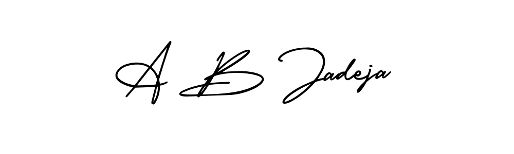 Make a beautiful signature design for name A B Jadeja. With this signature (AmerikaSignatureDemo-Regular) style, you can create a handwritten signature for free. A B Jadeja signature style 3 images and pictures png