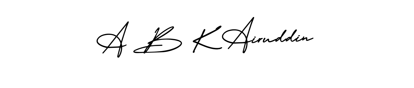 Use a signature maker to create a handwritten signature online. With this signature software, you can design (AmerikaSignatureDemo-Regular) your own signature for name A B K Airuddin. A B K Airuddin signature style 3 images and pictures png