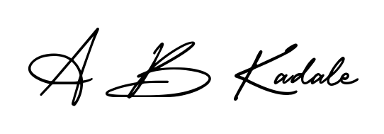 An effortless, minimalist signature concept for A B Kadale using AmerikaSignatureDemo-Regular design. Clean lines that look great on any document. A B Kadale signature style 3 images and pictures png