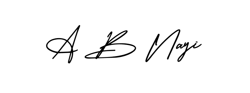 if you are searching for the best signature style for your name A B Nayi. so please give up your signature search. here we have designed multiple signature styles  using AmerikaSignatureDemo-Regular. A B Nayi signature style 3 images and pictures png