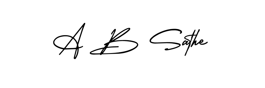 Design your own signature with our free online signature maker. With this signature software, you can create a handwritten (AmerikaSignatureDemo-Regular) signature for name A B Sathe. A B Sathe signature style 3 images and pictures png