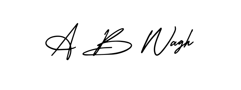 Make a beautiful signature design for name A B Wagh. With this signature (AmerikaSignatureDemo-Regular) style, you can create a handwritten signature for free. A B Wagh signature style 3 images and pictures png