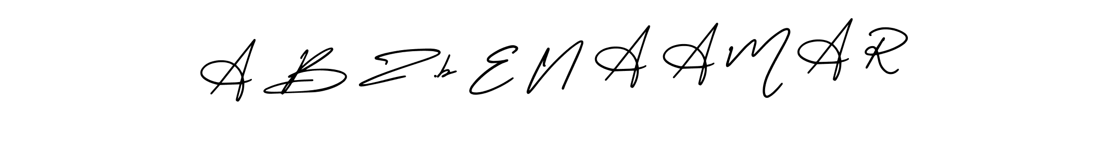 The best way (AmerikaSignatureDemo-Regular) to make a short signature is to pick only two or three words in your name. The name A B Z .b E N A A M A R include a total of six letters. For converting this name. A B Z .b E N A A M A R signature style 3 images and pictures png