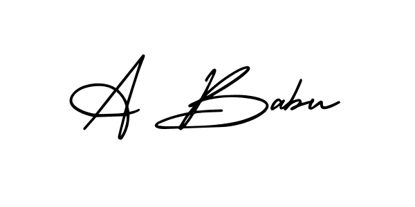 You should practise on your own different ways (AmerikaSignatureDemo-Regular) to write your name (A Babu) in signature. don't let someone else do it for you. A Babu signature style 3 images and pictures png