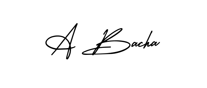 It looks lik you need a new signature style for name A Bacha. Design unique handwritten (AmerikaSignatureDemo-Regular) signature with our free signature maker in just a few clicks. A Bacha signature style 3 images and pictures png