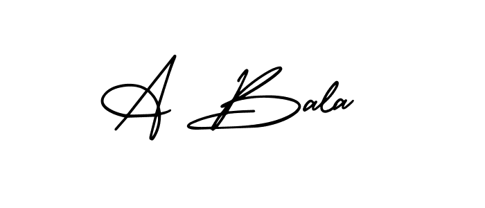 How to Draw A Bala  signature style? AmerikaSignatureDemo-Regular is a latest design signature styles for name A Bala . A Bala  signature style 3 images and pictures png