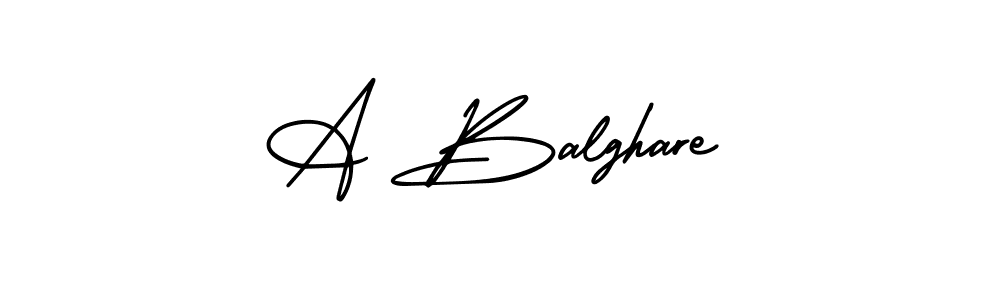 Use a signature maker to create a handwritten signature online. With this signature software, you can design (AmerikaSignatureDemo-Regular) your own signature for name A Balghare. A Balghare signature style 3 images and pictures png