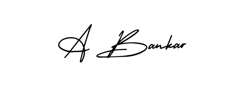 You should practise on your own different ways (AmerikaSignatureDemo-Regular) to write your name (A Bankar) in signature. don't let someone else do it for you. A Bankar signature style 3 images and pictures png