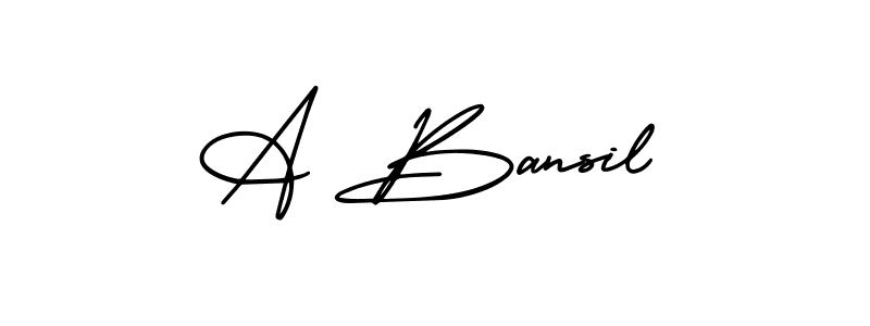 A Bansil stylish signature style. Best Handwritten Sign (AmerikaSignatureDemo-Regular) for my name. Handwritten Signature Collection Ideas for my name A Bansil. A Bansil signature style 3 images and pictures png