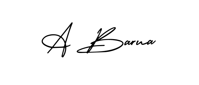 How to make A Barua name signature. Use AmerikaSignatureDemo-Regular style for creating short signs online. This is the latest handwritten sign. A Barua signature style 3 images and pictures png