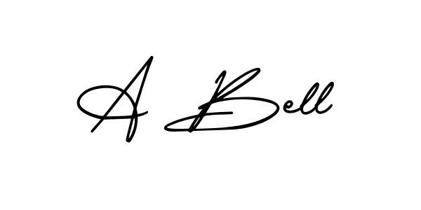 The best way (AmerikaSignatureDemo-Regular) to make a short signature is to pick only two or three words in your name. The name A Bell include a total of six letters. For converting this name. A Bell signature style 3 images and pictures png