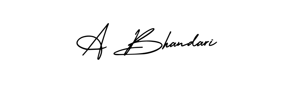 How to Draw A Bhandari signature style? AmerikaSignatureDemo-Regular is a latest design signature styles for name A Bhandari. A Bhandari signature style 3 images and pictures png