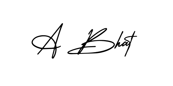 You should practise on your own different ways (AmerikaSignatureDemo-Regular) to write your name (A Bhat) in signature. don't let someone else do it for you. A Bhat signature style 3 images and pictures png