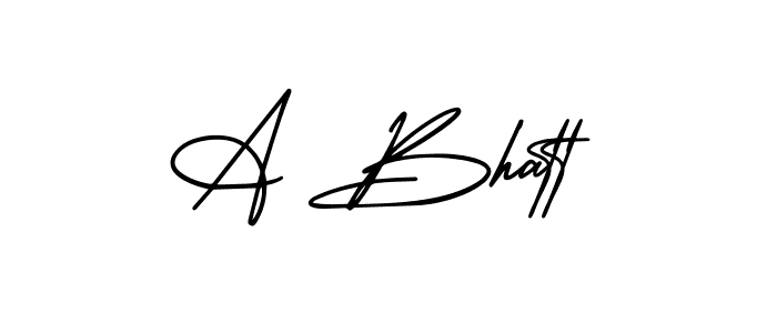 A Bhatt stylish signature style. Best Handwritten Sign (AmerikaSignatureDemo-Regular) for my name. Handwritten Signature Collection Ideas for my name A Bhatt. A Bhatt signature style 3 images and pictures png