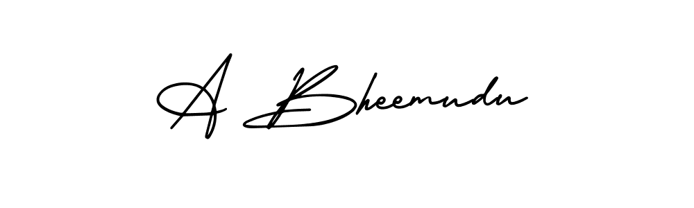 Design your own signature with our free online signature maker. With this signature software, you can create a handwritten (AmerikaSignatureDemo-Regular) signature for name A Bheemudu. A Bheemudu signature style 3 images and pictures png