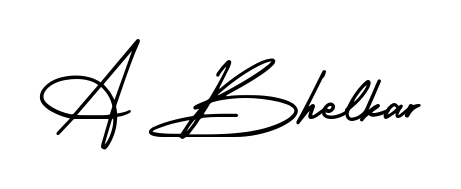 The AmerikaSignatureDemo-Regular font transforms the name A Bhelkar into an executive sign with sharp precision and distinguished character. A Bhelkar signature style 3 images and pictures png