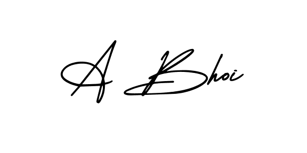 Use a signature maker to create a handwritten signature online. With this signature software, you can design (AmerikaSignatureDemo-Regular) your own signature for name A Bhoi. A Bhoi signature style 3 images and pictures png