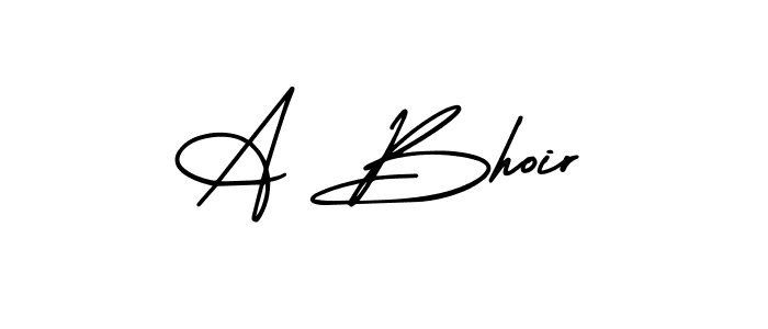How to make A Bhoir name signature. Use AmerikaSignatureDemo-Regular style for creating short signs online. This is the latest handwritten sign. A Bhoir signature style 3 images and pictures png