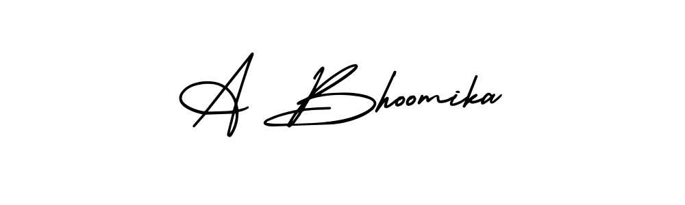 Design your own signature with our free online signature maker. With this signature software, you can create a handwritten (AmerikaSignatureDemo-Regular) signature for name A Bhoomika. A Bhoomika signature style 3 images and pictures png