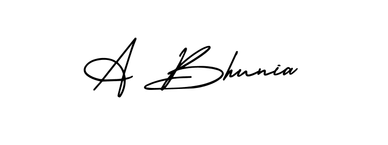 A Bhunia stylish signature style. Best Handwritten Sign (AmerikaSignatureDemo-Regular) for my name. Handwritten Signature Collection Ideas for my name A Bhunia. A Bhunia signature style 3 images and pictures png