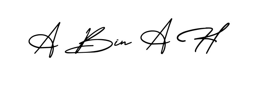 Make a beautiful signature design for name A Bin A H. With this signature (AmerikaSignatureDemo-Regular) style, you can create a handwritten signature for free. A Bin A H signature style 3 images and pictures png