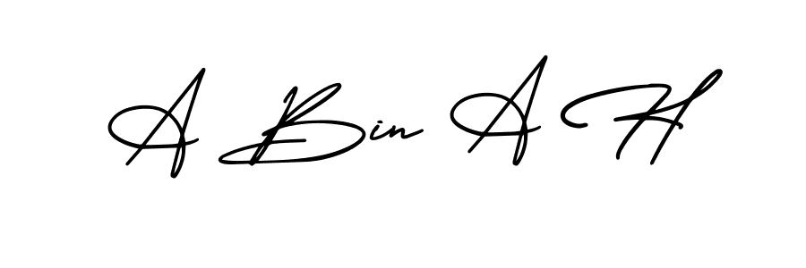 Make a beautiful signature design for name A Bin A H. With this signature (AmerikaSignatureDemo-Regular) style, you can create a handwritten signature for free. A Bin A H signature style 3 images and pictures png