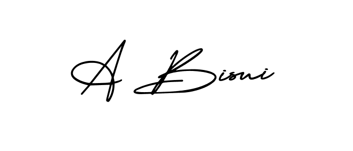 A Bisui stylish signature style. Best Handwritten Sign (AmerikaSignatureDemo-Regular) for my name. Handwritten Signature Collection Ideas for my name A Bisui. A Bisui signature style 3 images and pictures png