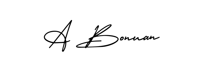 Create a beautiful signature design for name A Bonuan. With this signature (AmerikaSignatureDemo-Regular) fonts, you can make a handwritten signature for free. A Bonuan signature style 3 images and pictures png