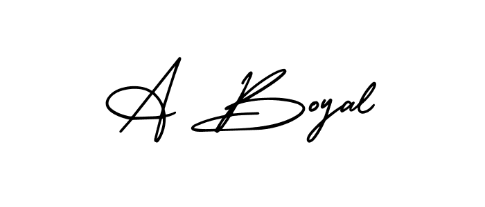 It looks lik you need a new signature style for name A Boyal. Design unique handwritten (AmerikaSignatureDemo-Regular) signature with our free signature maker in just a few clicks. A Boyal signature style 3 images and pictures png