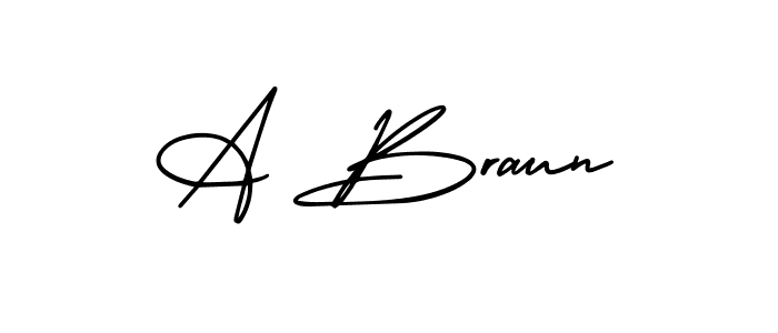 You should practise on your own different ways (AmerikaSignatureDemo-Regular) to write your name (A Braun) in signature. don't let someone else do it for you. A Braun signature style 3 images and pictures png