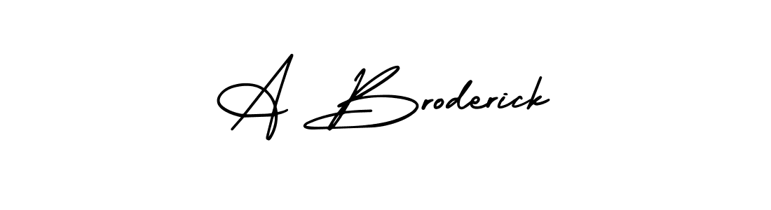 Create a beautiful signature design for name A Broderick. With this signature (AmerikaSignatureDemo-Regular) fonts, you can make a handwritten signature for free. A Broderick signature style 3 images and pictures png