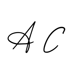 The best way (AmerikaSignatureDemo-Regular) to make a short signature is to pick only two or three words in your name. The name A C include a total of six letters. For converting this name. A C signature style 3 images and pictures png