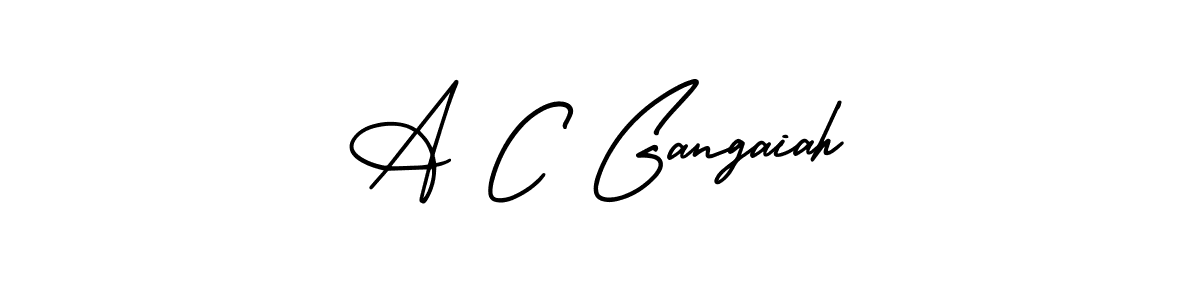 How to make A C Gangaiah name signature. Use AmerikaSignatureDemo-Regular style for creating short signs online. This is the latest handwritten sign. A C Gangaiah signature style 3 images and pictures png