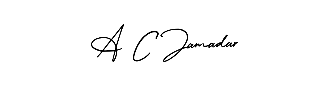 Create a beautiful signature design for name A C Jamadar. With this signature (AmerikaSignatureDemo-Regular) fonts, you can make a handwritten signature for free. A C Jamadar signature style 3 images and pictures png