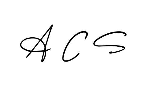 How to make A C S name signature. Use AmerikaSignatureDemo-Regular style for creating short signs online. This is the latest handwritten sign. A C S signature style 3 images and pictures png