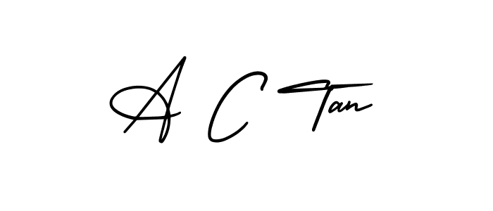 The best way (AmerikaSignatureDemo-Regular) to make a short signature is to pick only two or three words in your name. The name A C Tan include a total of six letters. For converting this name. A C Tan signature style 3 images and pictures png