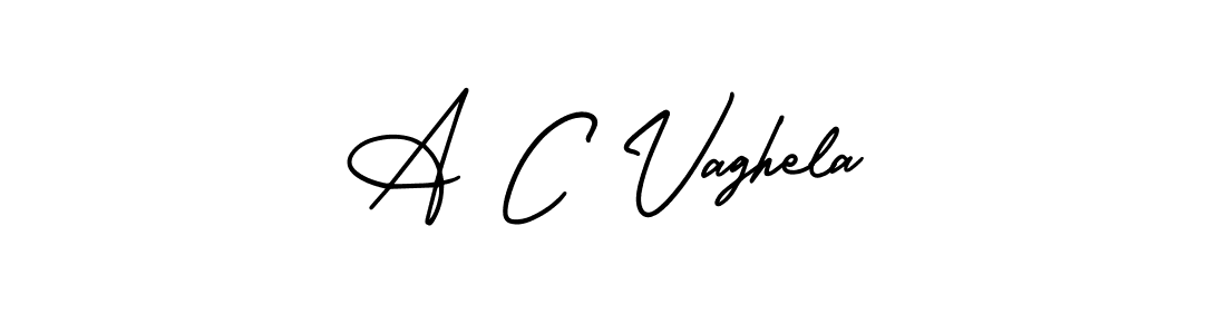 Make a beautiful signature design for name A C Vaghela. With this signature (AmerikaSignatureDemo-Regular) style, you can create a handwritten signature for free. A C Vaghela signature style 3 images and pictures png