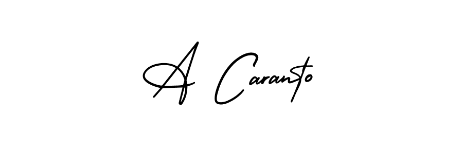 The best way (AmerikaSignatureDemo-Regular) to make a short signature is to pick only two or three words in your name. The name A Caranto include a total of six letters. For converting this name. A Caranto signature style 3 images and pictures png