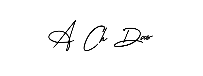 How to make A Ch Das name signature. Use AmerikaSignatureDemo-Regular style for creating short signs online. This is the latest handwritten sign. A Ch Das signature style 3 images and pictures png