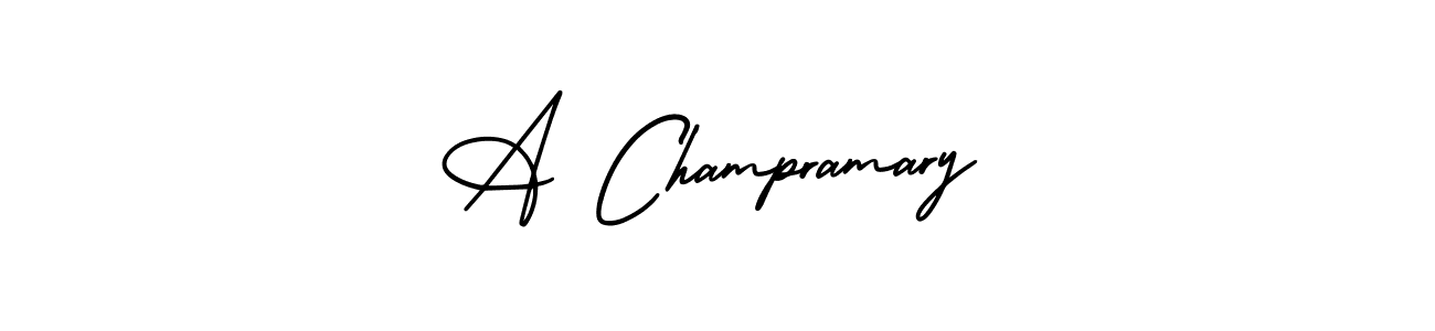How to make A Champramary name signature. Use AmerikaSignatureDemo-Regular style for creating short signs online. This is the latest handwritten sign. A Champramary signature style 3 images and pictures png